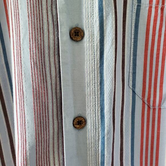 Tommy Bahama Mens Striped Silk Blend Button Front Long Sleeve Shirt 2X - Picture 15 of 16